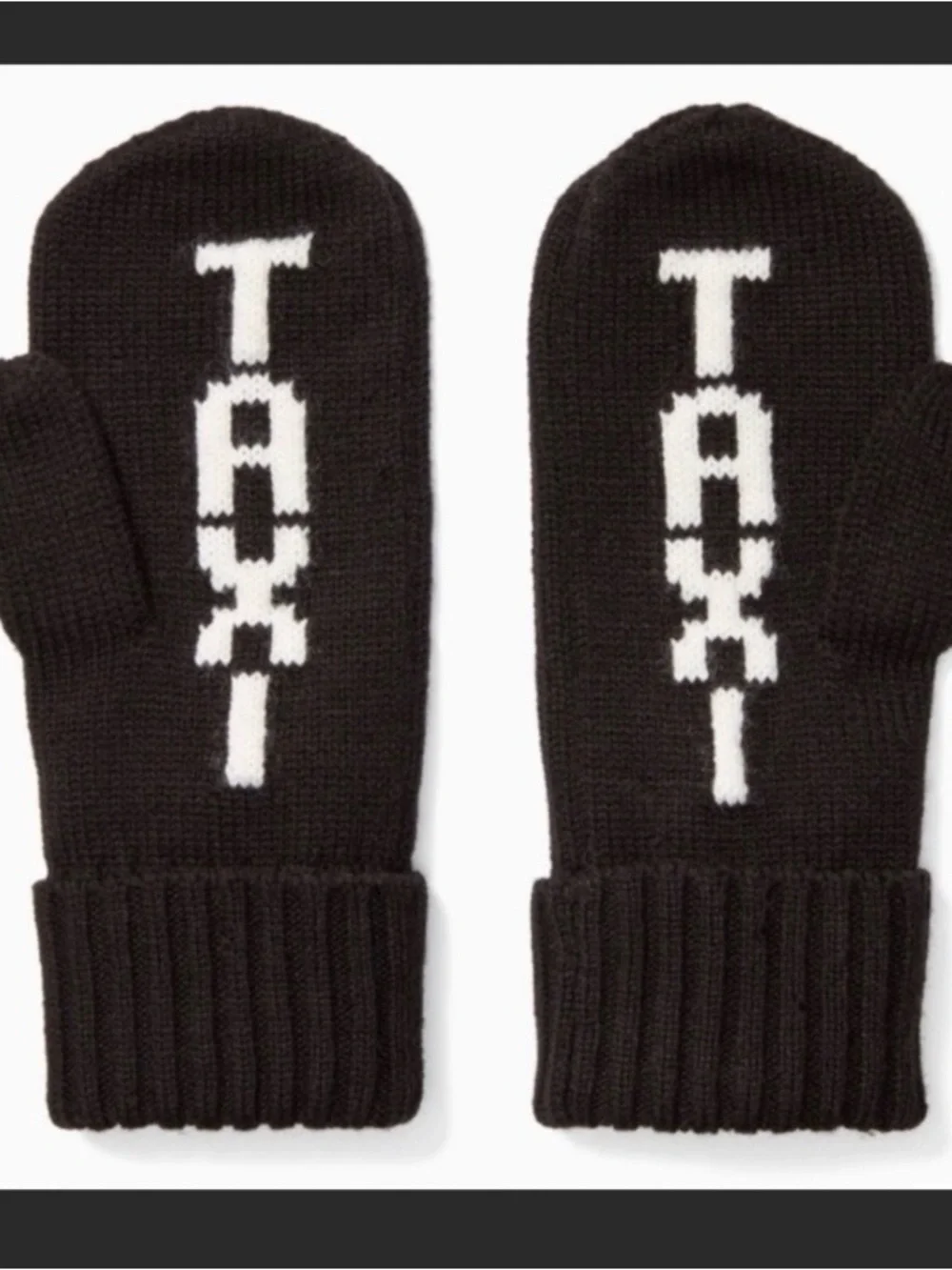 Kate Spade Taxi Black Mittens